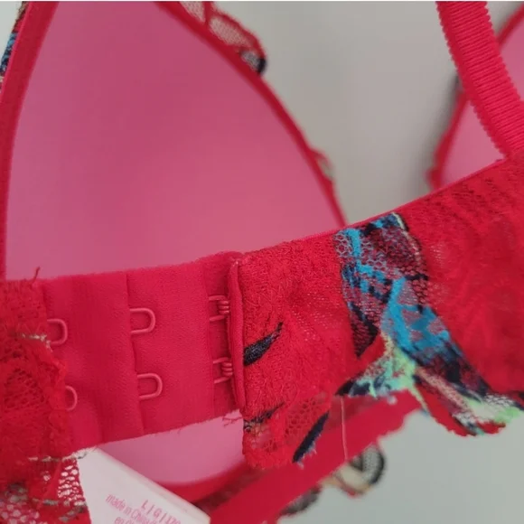 Victoria's‎ Secret PINK Tropical Lace Push Up Bralette Large - Picture 6 of 11